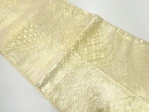 アンティーク　佐賀錦松皮菱に古典柄模様織出し全通袋帯（材料）
